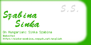 szabina sinka business card